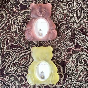 Vintage Ultima Teddy Bear 2x3 Photo Frame Set Of 2 Frames Yellow & Peach Colored